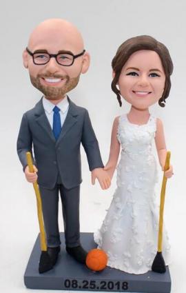 Broomball Wedding Cake Topper Sports Themed 3094 149 00 Broomball Wedding Cake Topper Sports Themed