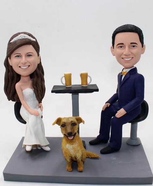 Custom cake topper wedding with beers