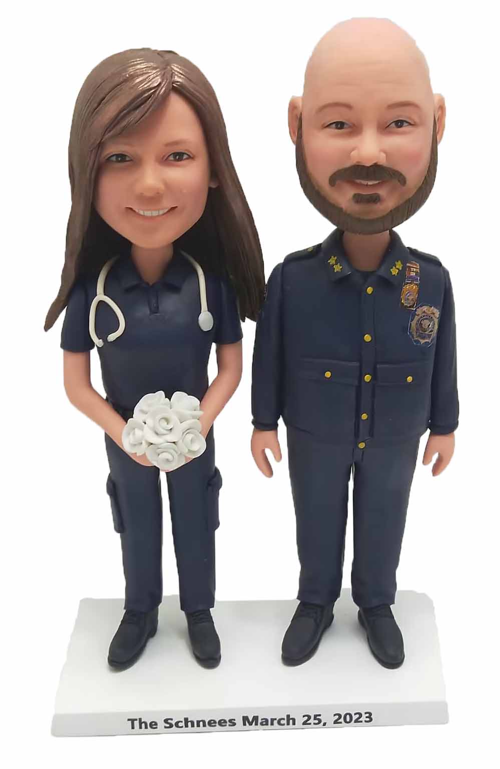Custom cake topper personalized wedding cake toppers policeman and nurse