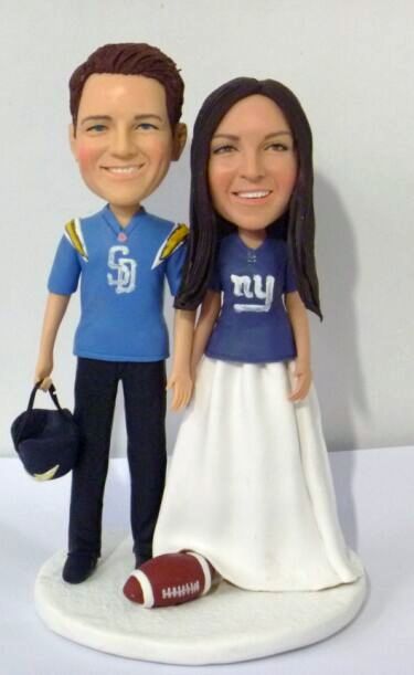 Custom cake topper Rugby San Diego Chargers & New York Giants
