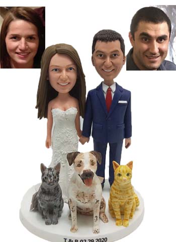 Custom cake topper Personalised wedding figurines from photos