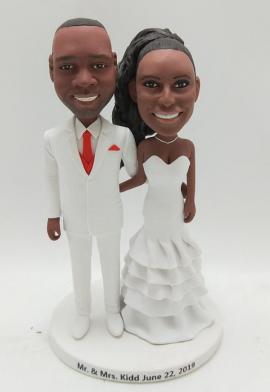 Wedding Cake Toppers African American Couple In White Wt1426