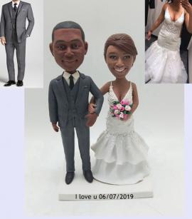 Custom Cake Topper African American Bride And Groom Wt1411