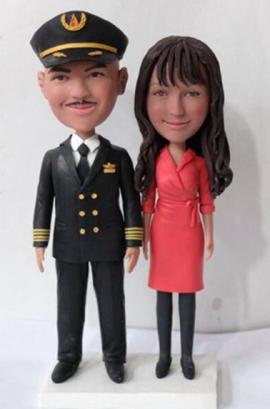 Custom Wedding Cake Topper Pilot And Flight Attendant 1010