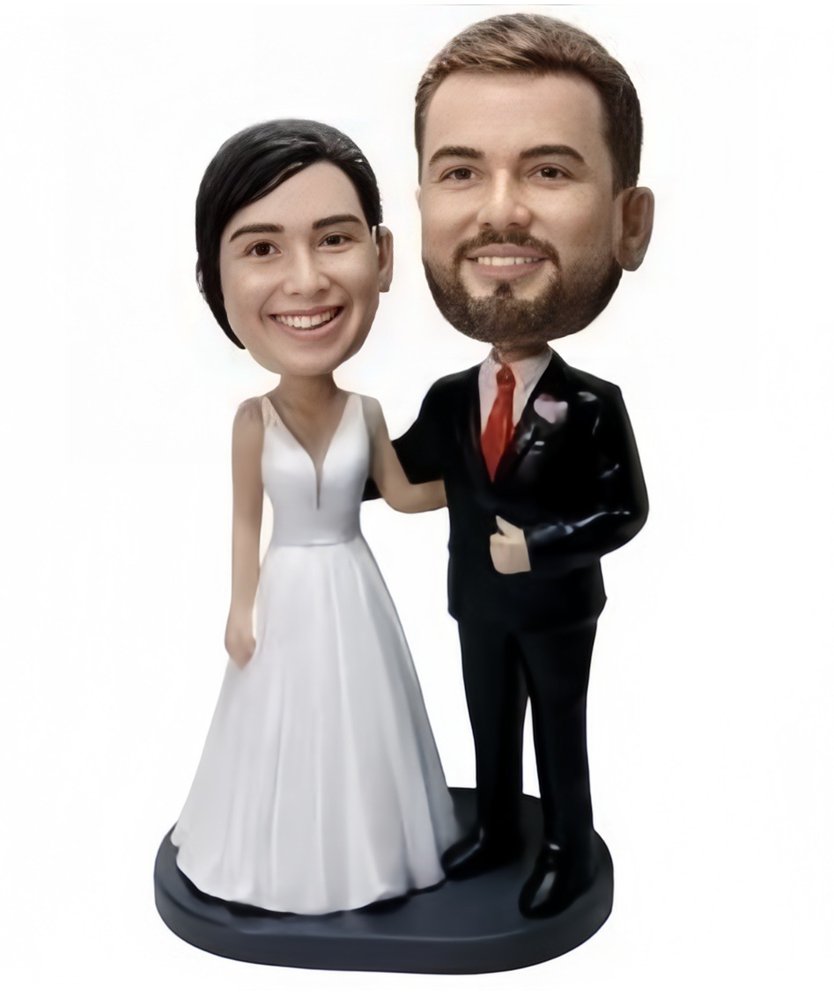 Custom Personalized Wedding Toppers Sweet Bride Groom Arm In Arm