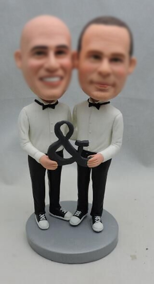 Customized wedding cake topper for 2 grooms