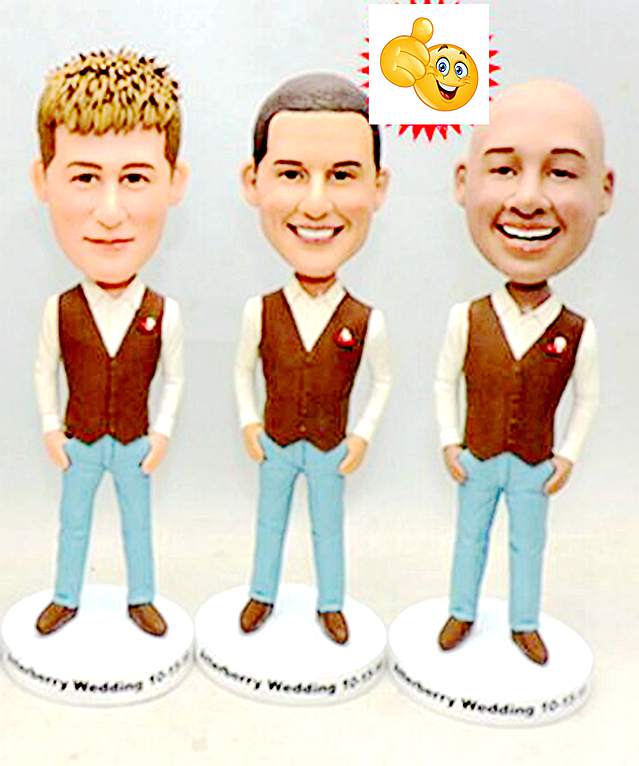 Custom bobbleheads groomsmen for cowboy groomsmen