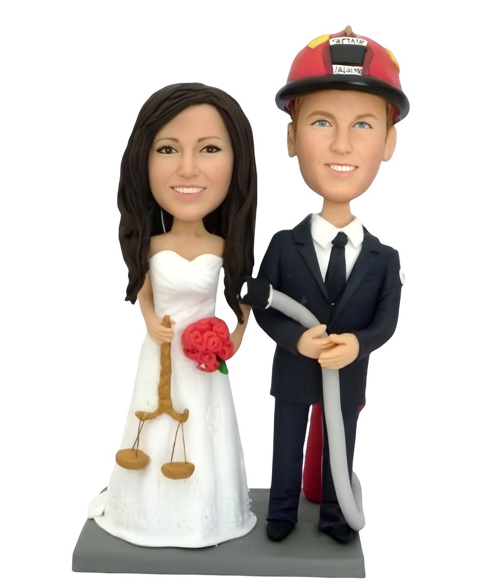 Custom wedding Cake Toppers Personalized wedding cake toppers Fireman