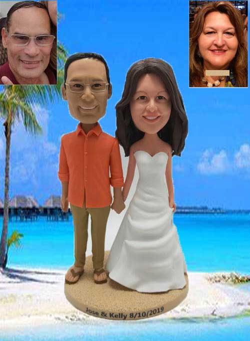 Custom Cake Topper for Hawaiian Wedding