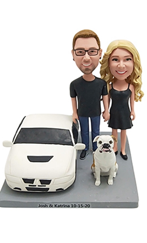 Custom wedding cake topper with car from photo