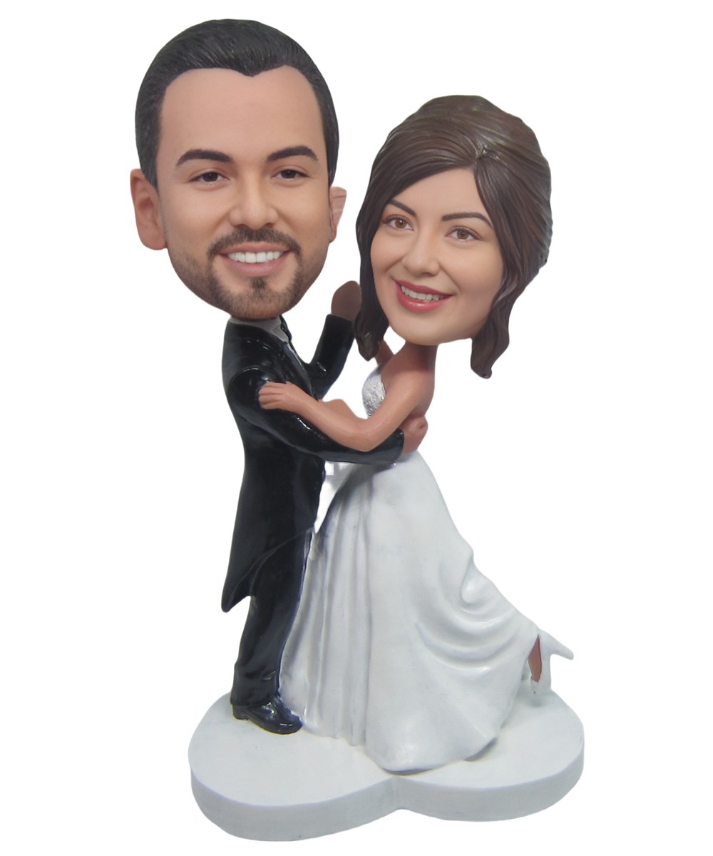 Custom Wedding Toppers Happy Couple Dancing Wedding Figurines