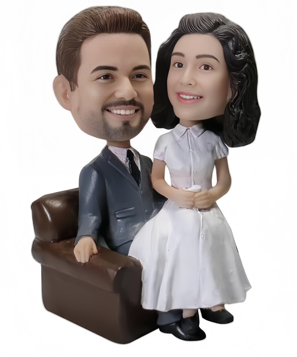 Custom Custom Cake Toppers bride sits on groom's lap Wedding Figurines