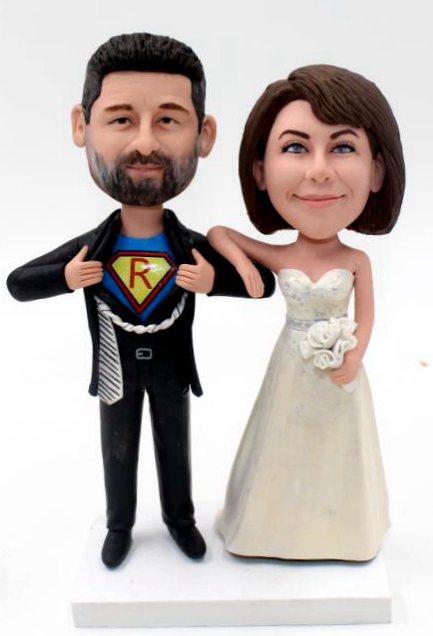 Custom wedding cake topper Superman Groom Themed Wedding