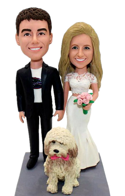 Custom Custom wedding cake topper with dog