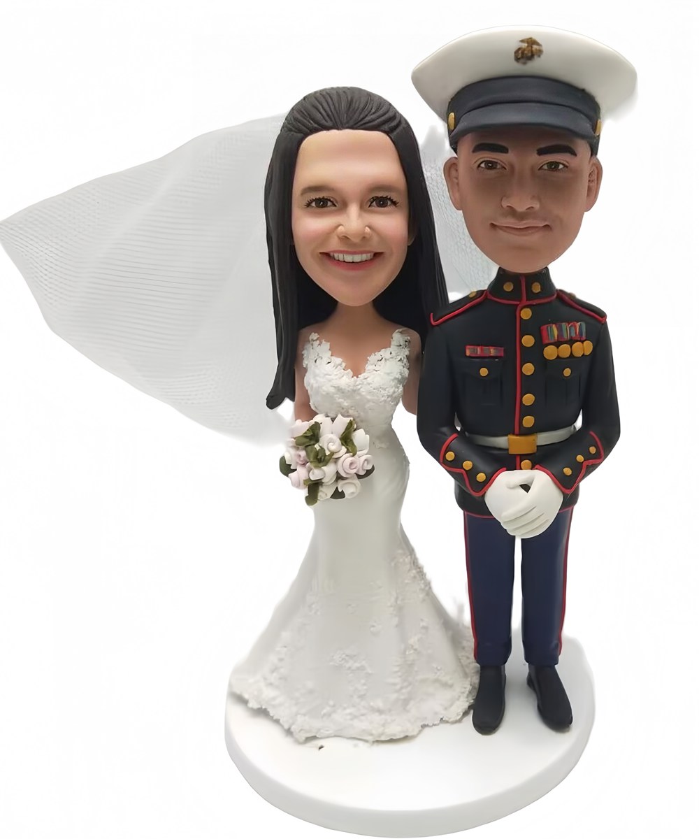 Custom Custom wedding cake toppers sweet couple wedding toppers Marines groom