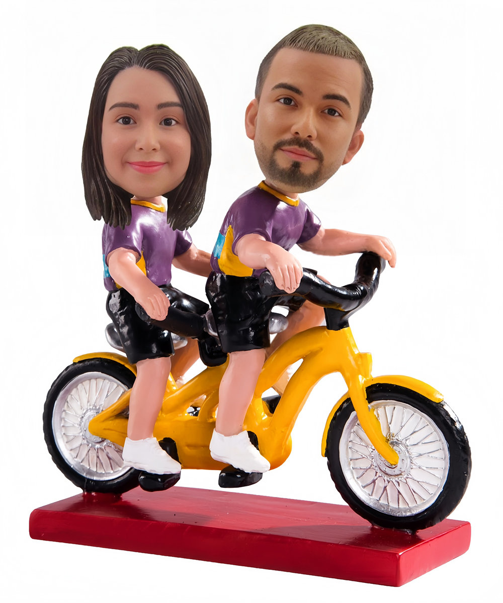 Custom Custom Couple Figurines Couple Ridding Bicycle Gifts For Couple