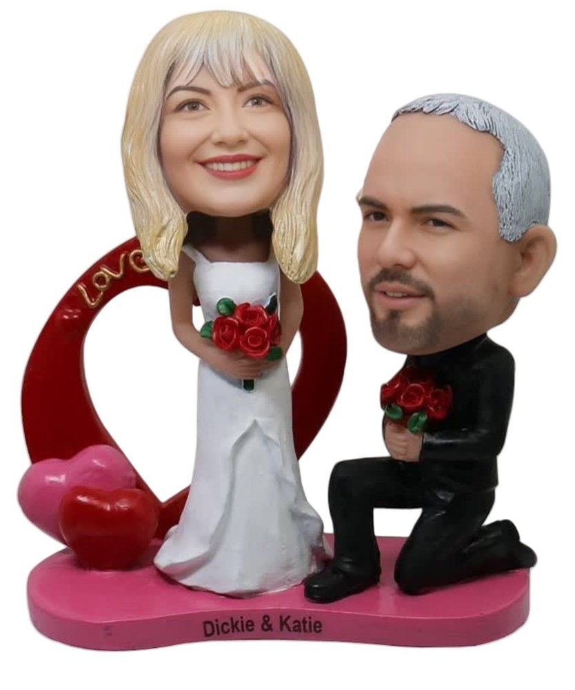 Custom Custom Wedding Toppers Groom Proposing On One Knee