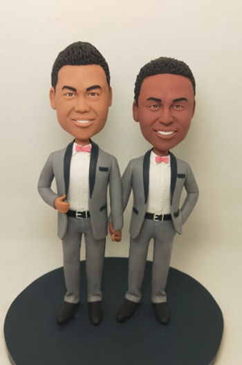 Custom wedding cake topper for 2 grooms