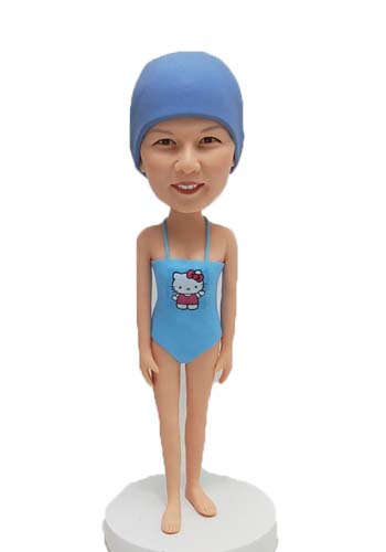 Custom cake topper woman in swimming suit