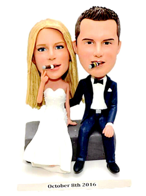Custom cake toppers figurines with cigar cigarette [WT06]- $149.00