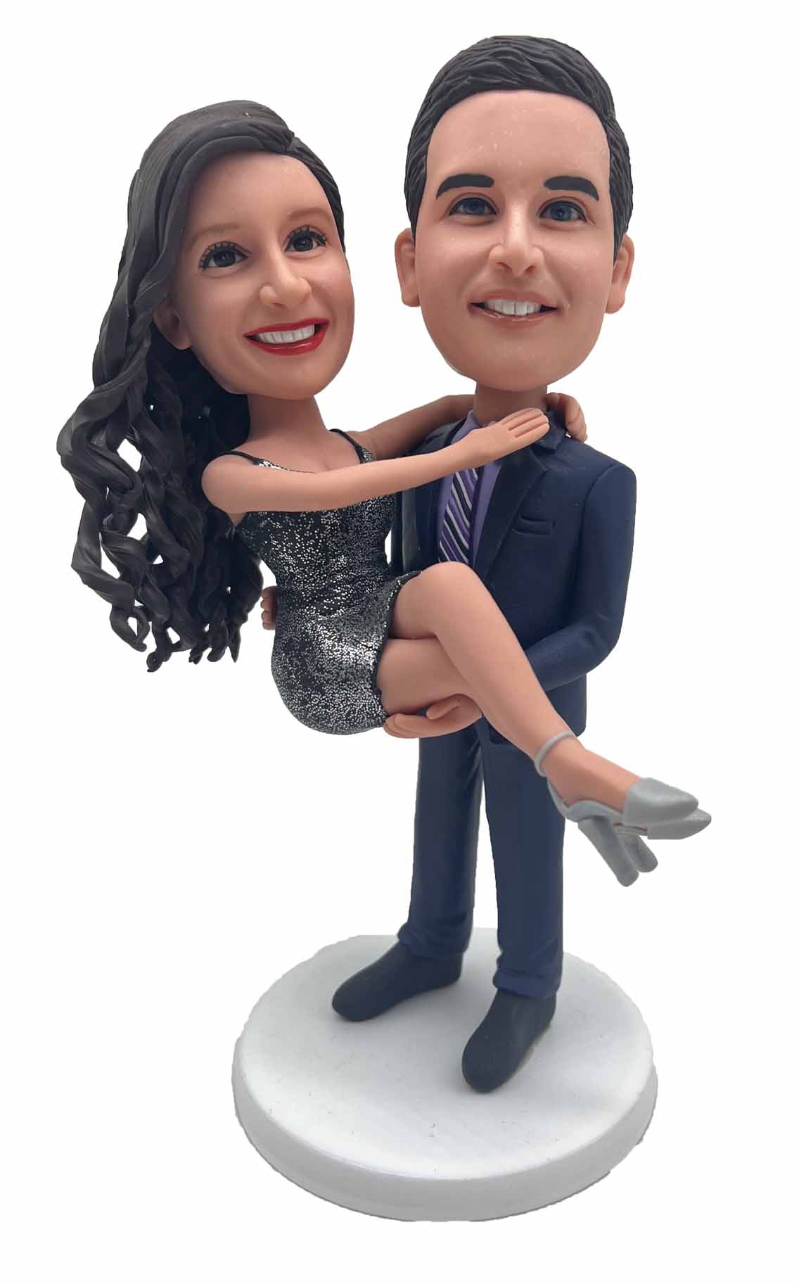 Custom cake topper personalized wedding cake toppers Groom holding bride
