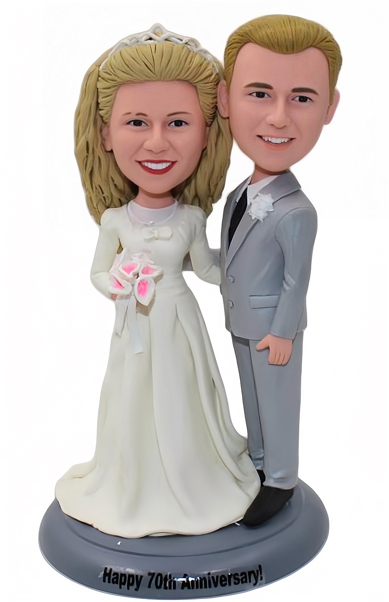 Custom anniversay cake topper made from old photos