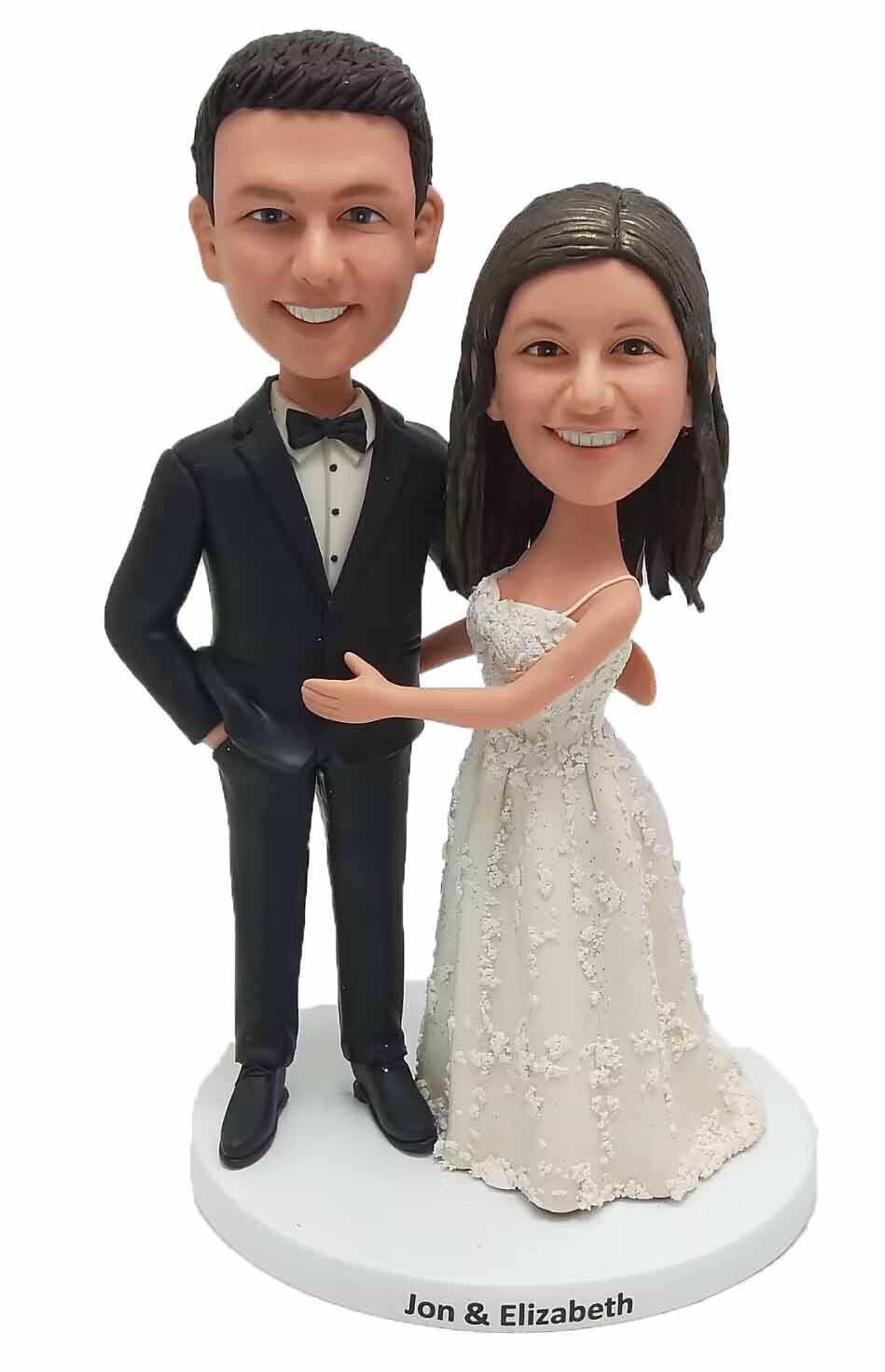 Custom Wedding Cake Toppers Bride Hand on Groom Butts