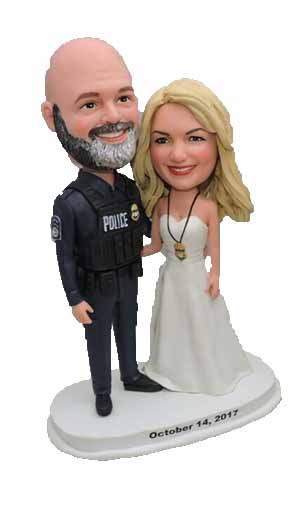 Policeman groom wedding cake topper