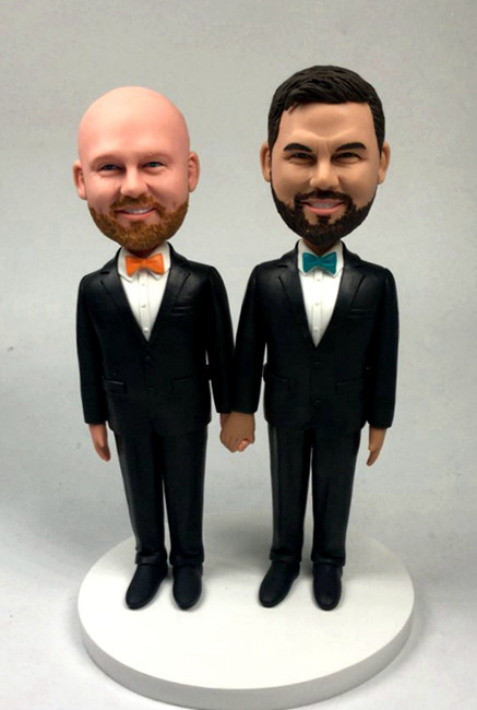 Custom wedding cake topper for 2 grooms wedding