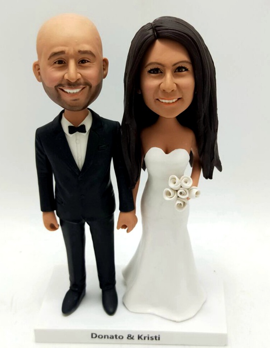 Handcrafted Bride Groom Wedding Cake Toppers Custom Wedding Cake Toppers