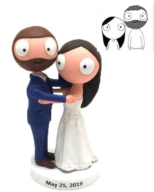Personalized wedding cake topper made from comics