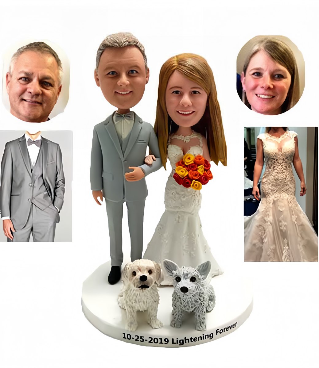 Custom wedding cake toppers make from your own photo