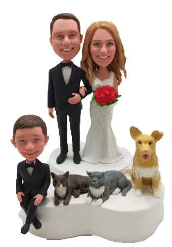 Custom wedding cake toppers for family（Not Pet）