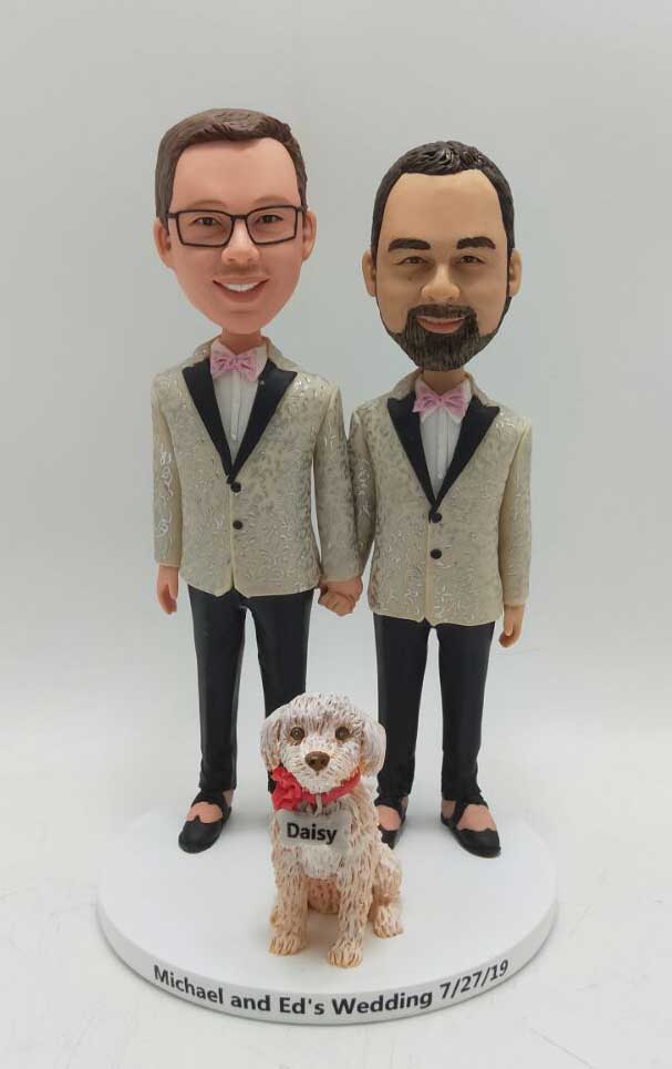 Custom cake topper for 2 grooms wedding