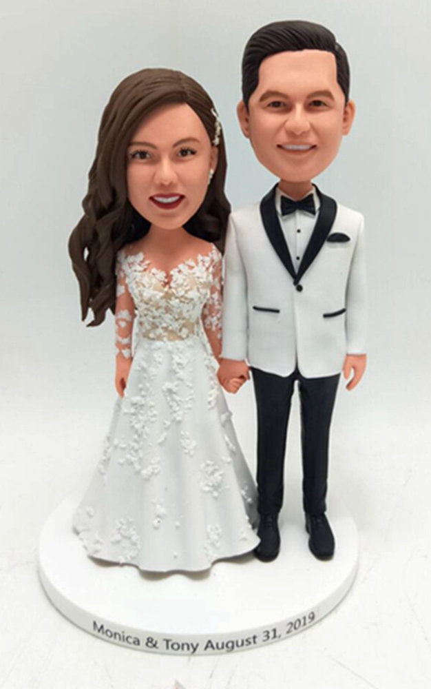 Custom Personalized bride and groom cake topper