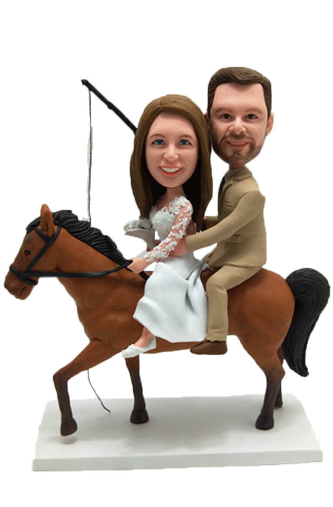 Custom Wedding cake topper on horse