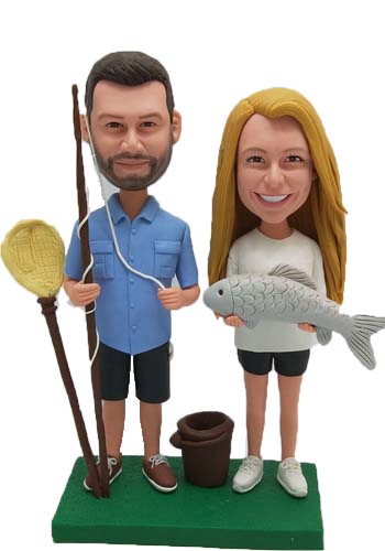 Custom Fishing Wedding Cake Toppers