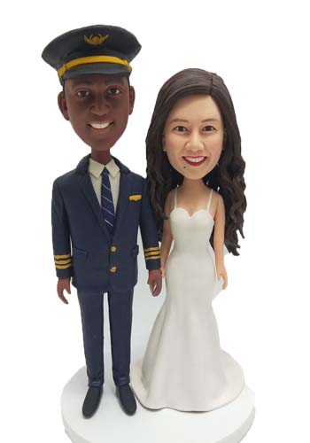 Custom Custom wedding cake topper with pilot groom