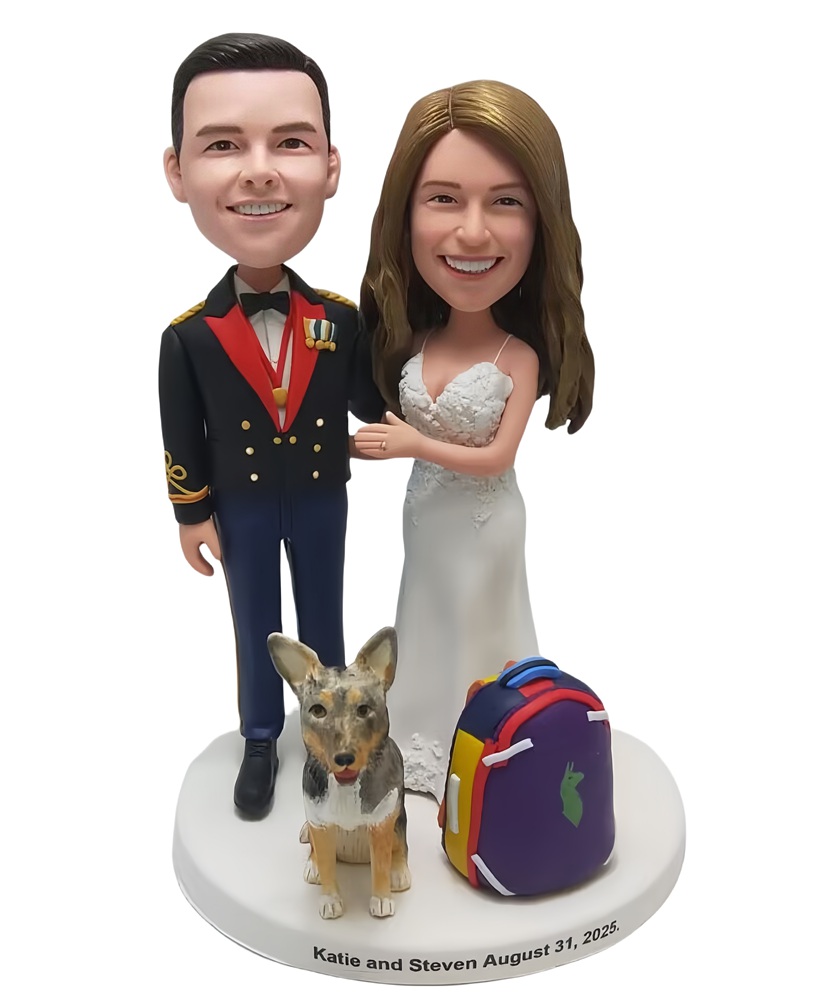 Custom Custom wedding cake toppers sweet couple wedding toppers Military groom