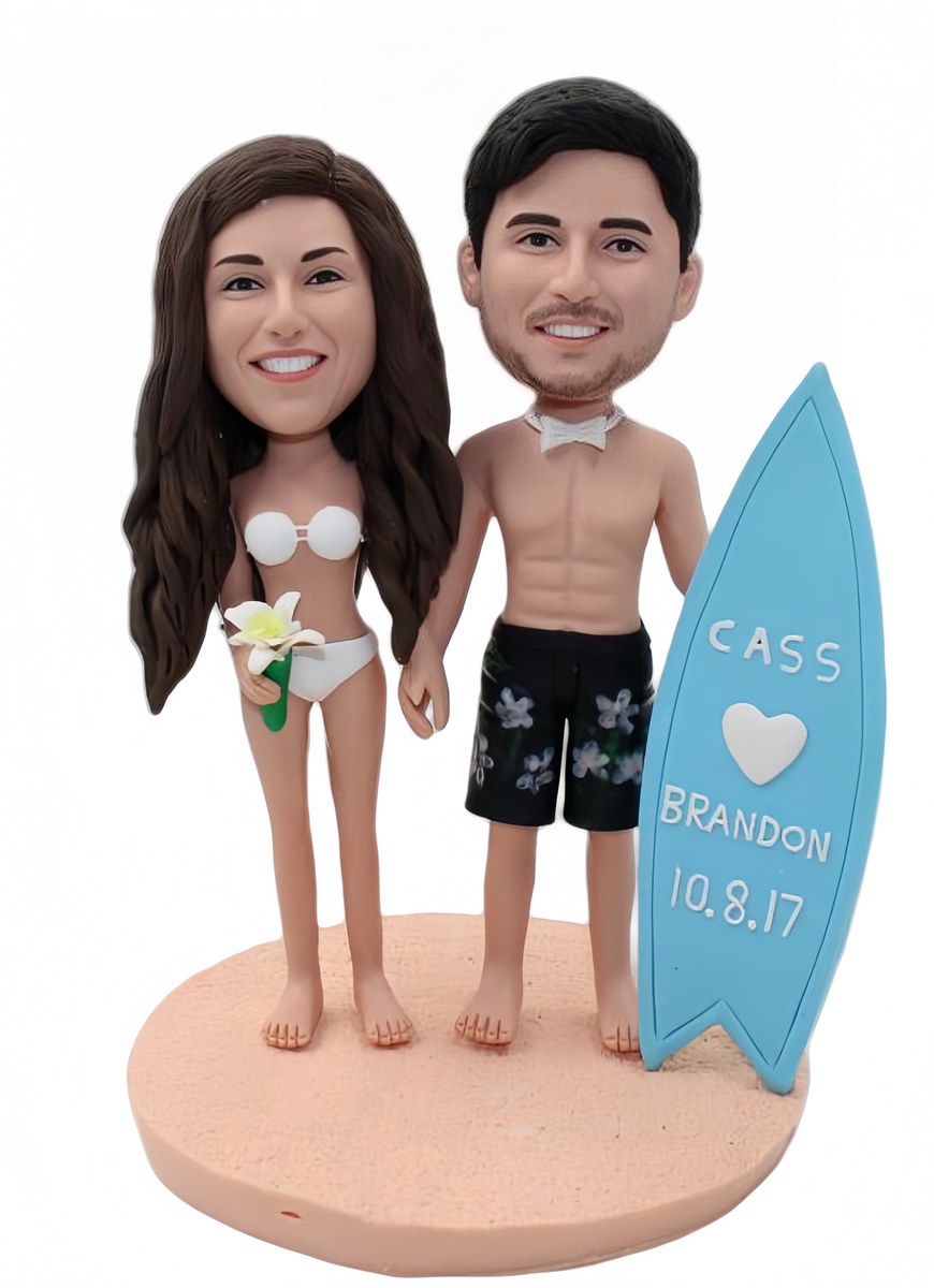 Custom wedding cake topper Hawaiian