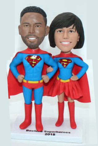 Custom Cake Toppers Superman Groom Superwoman Bride Cake Toppers