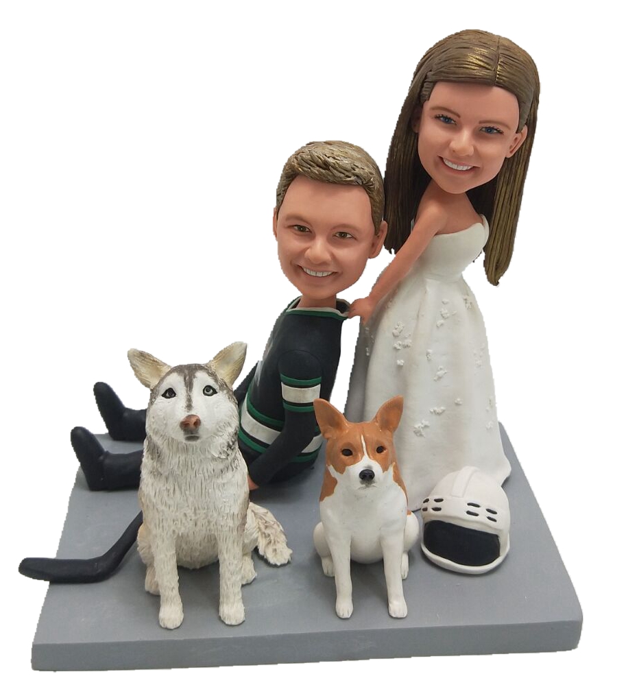 Custom cake toppers bride dragging groom cake toppers [B9328]- $ -  Custom Wedding Cake Toppers