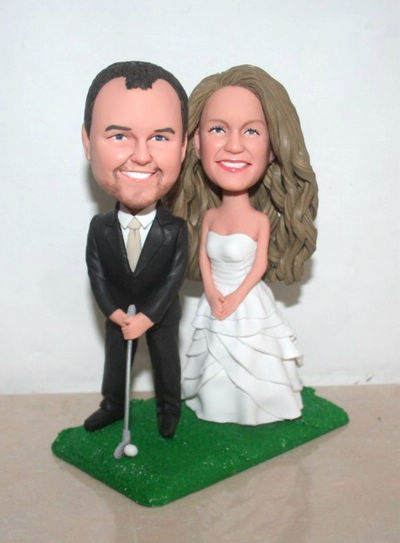 Custom Custom Wedding Cake Toppers Playing Golf