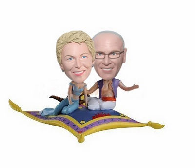 Custom Flying carpet 30th 40th anniversary toppers