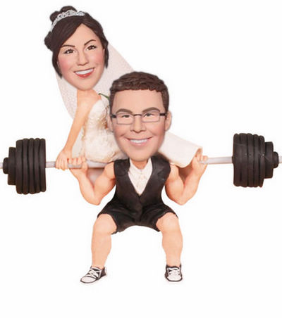 Custom wedding cake toppers Weightlifting