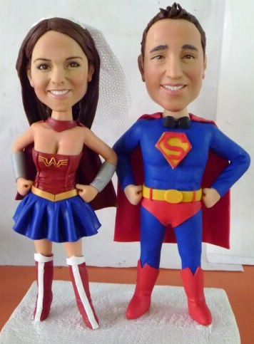 Custom Wedding Cake Toppers Superhero Wonder Bride Wedding