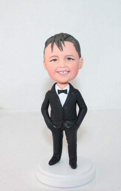 Custom bobblehead for junior groomsman