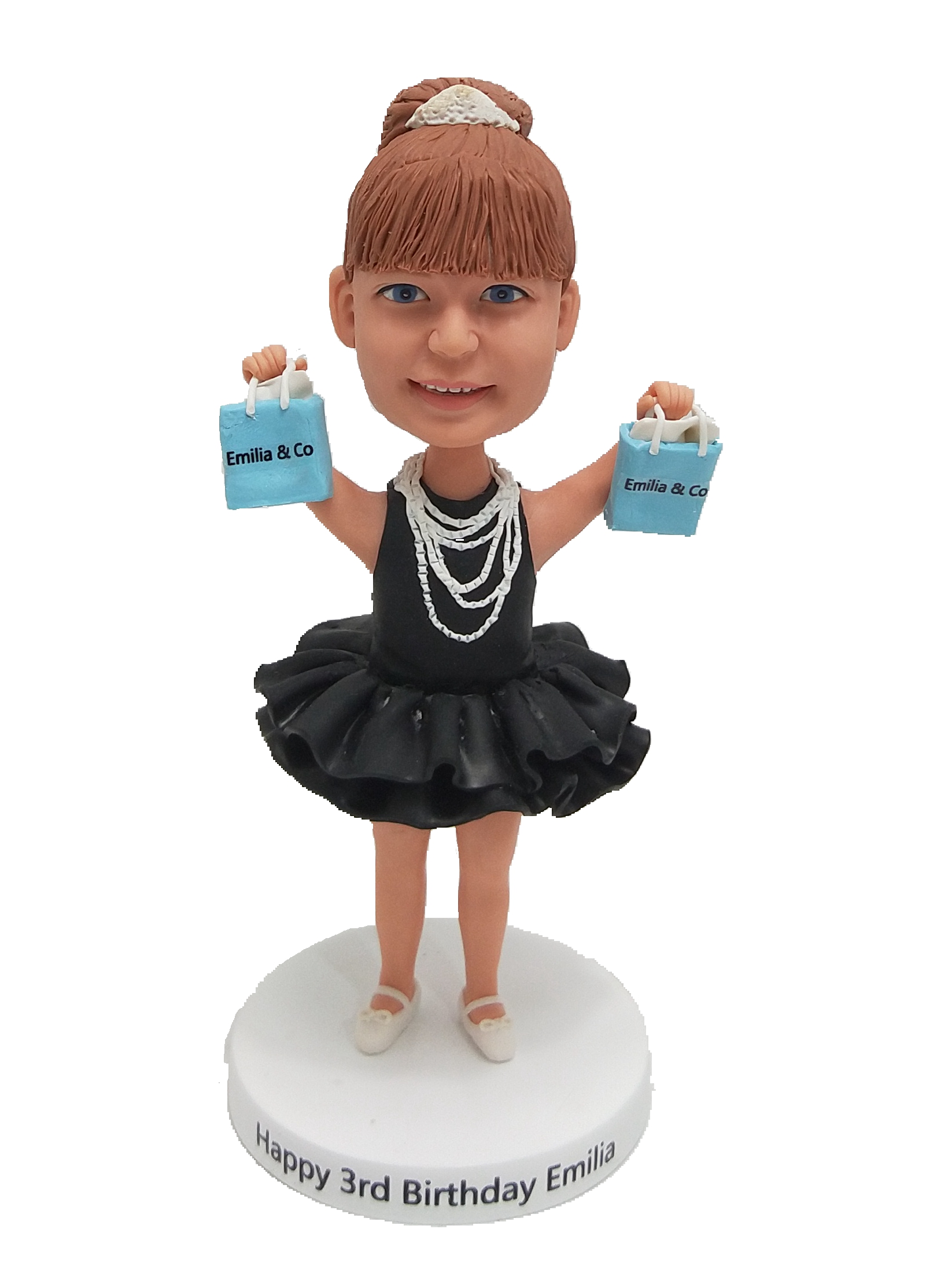 Custom cake topper birthday for kid holding bags