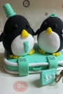 wedding cake toppers Penguins clay