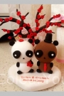 Wedding cake toppers Panda bride groom